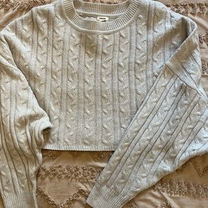 Garage Cable Knit Cropped Sweater